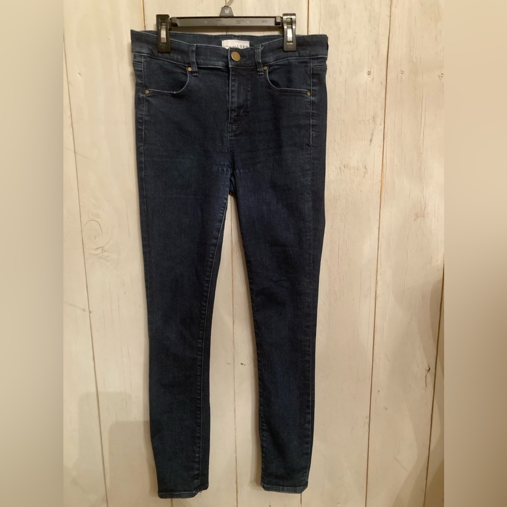 Loft Legging‎ Women's size 4 Denim jeans Stretch Dark Wash - Picture 2 of 10